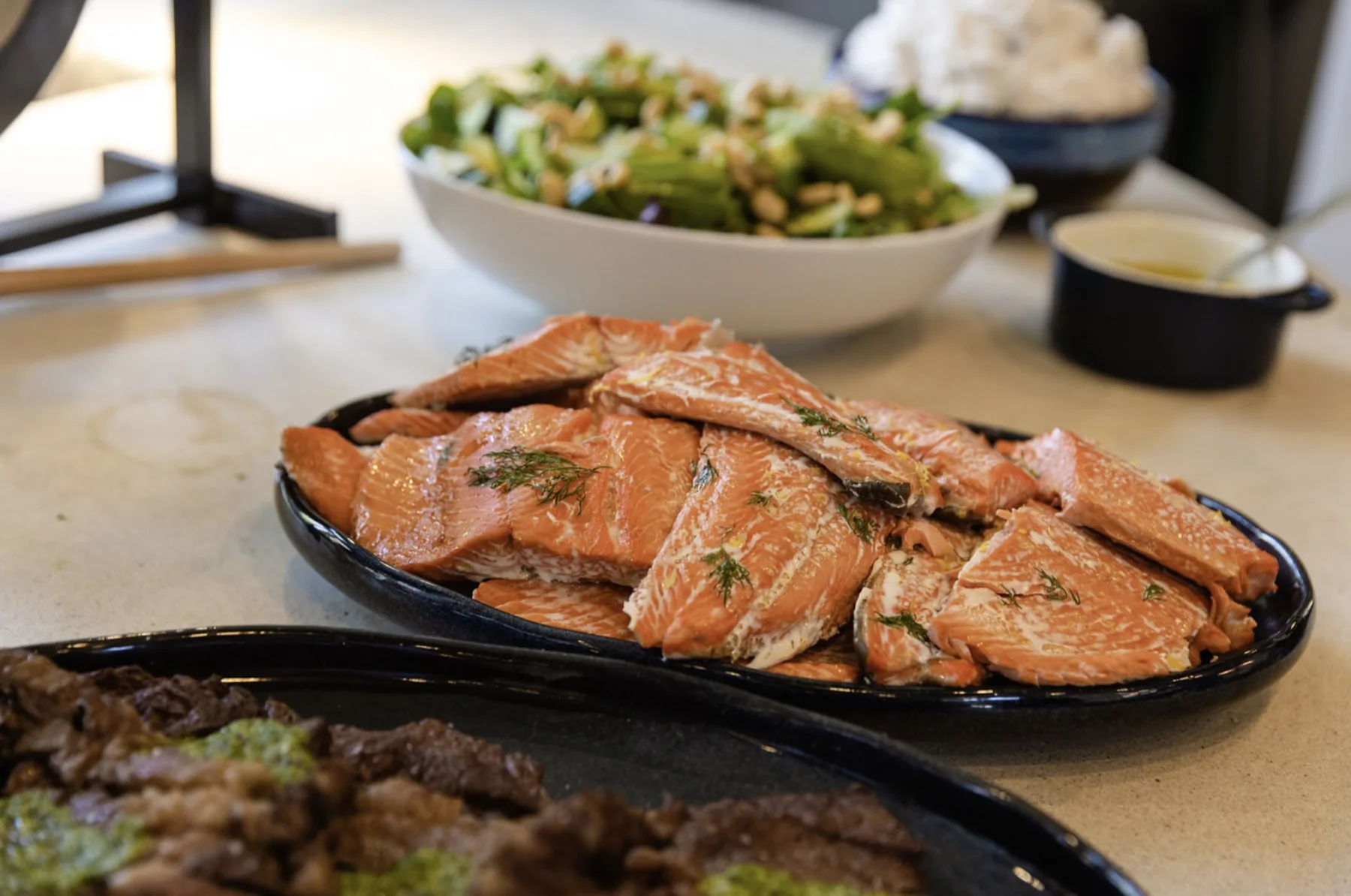 Salmon platter with dill